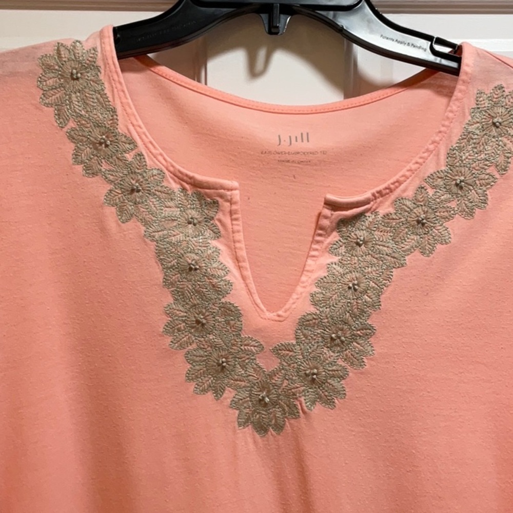J Jill Tunic with Embroidered Front in a Lovely Peach - Picture 2 of 6
